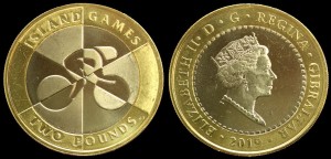 Gibraltar, 2 Pounds Bimetal 2019 AB Island Games, stan I