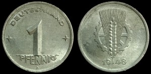 Niemcy-NRD, 1 Fenig 1948A, KM 1, stan I