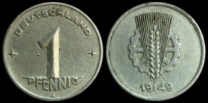Niemcy-NRD, 1 Fenig 1949A, KM 1, stan III
