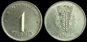 Niemcy-NRD, 1 Fenig 1950A, KM 1, stan II-