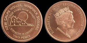 Gibraltar, 2 pence 2018 AA New Calpe House, stan I