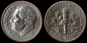 USA, 10 cents 2006P Roosevelt, KM 195a, stan I