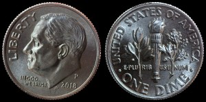 USA, 10 cents 2018P Roosevelt, KM 195a, stan I