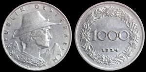 Austria, 1000 Kronen 1924, KM 2834, stan II