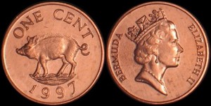 Bermudy, 1 Cent 1997 Dzik, KM 44b, stan I