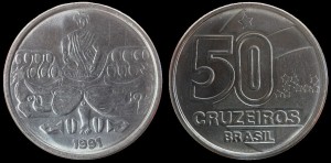 Brazylia, 50 Cruzeiros, KM 620.1, stan I