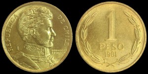 Chile, 1 Peso, KM 216.1. stan I