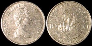 East Carribean, 10 Cent, KM 13, stan II
