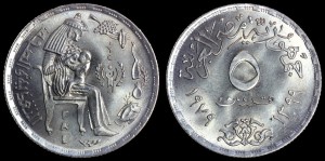 Egipt, 5 Piastrów 1980, KM 484, stan I