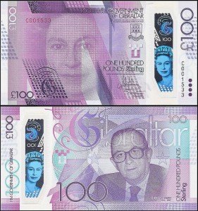GIBRALTAR, 100 POUNDS 21.VIII.2015, plastik, Pick 40