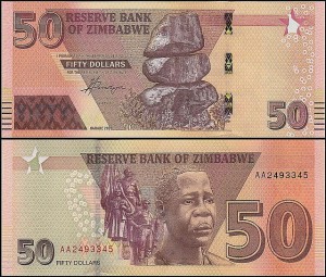 ZIMBABWE, 50 DOLLARS 2020, Pick W105