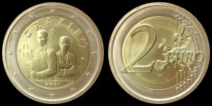 Euro-Włochy, 2 Euro Bimetal 2021, Dzięki dla służby zdrowia- COVID 19, stan I  
