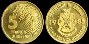 Gwinea, 5 Francs 1985, KM 53, Stan I 