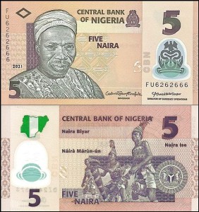 NIGERIA, 5 NAIRA 2021, plastik, Pick 38