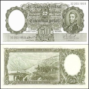 ARGENTYNA, 50 PESOS (1955-1968) Pick 271a13