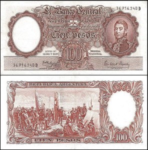 ARGENTYNA, 100 PESOS (1957-1967) Pick 272a7