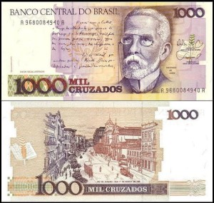 BRAZYLIA, 1000 CRUZADOS (1988), seria A A, Pick 213b