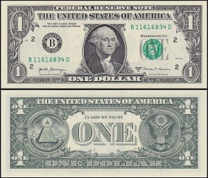 STANY ZJEDNOCZONE 1 DOLLAR 2017A, stary typ - seria B, Pick 544