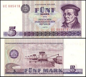 NIEMCY - DDR, 5 MARK 1975 Pick 27b