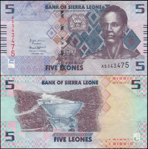 SIERRA LEONE, 5 LEONES 2022 Pick W36