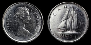 Kanada, 10 Cents 1981, KM 77.2 Stan I-