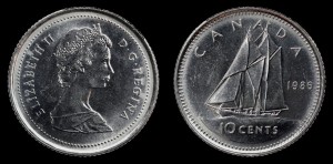 Kanada, 10 Cents 1986, KM 77.2 Stan I