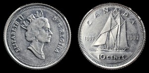 Kanada, 10 Cents 1992, KM 183, Stan I