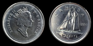 Kanada, 10 Cents 1994, KM 183, Stan I