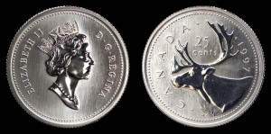 Kanada, 25 Cents 1997, KM 184a, stan I