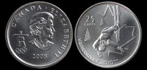 Kanada, 25 Cents 2007, Vancouver - narciarstwo, KM 765, Stan I