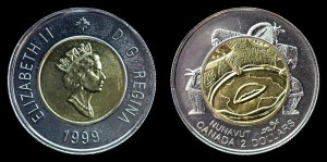 Kanada, 2 Dollars 1999 Nunavut, KM 357, Stan I 