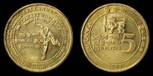 Sri Lanka, 5 Rupees 2007 Mistrzostwa krykieta, KM 173, Stan I