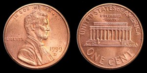  USA, 1 Cent 1999D, KM 201b, stan II