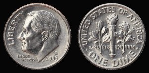  USA, 10 Cents 2005D, KM 195a, stan I