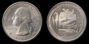  USA, 25 Cents 2013D White Mountain - New Hampshire, KM 542, stan I