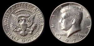 USA, 1/2 Dollar 1974 D J. F. Kennedy, KM 202b, stan I