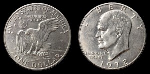 USA, 1 Dollar 1972D Eisenhower, KM 203, stan I-