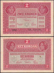 AUSTRIA, 2 KORONY 1917 Pick 21(1)