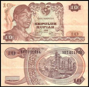 INDONEZJA, 10 RUPIAH 1968 Pick 105a