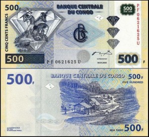 KONGO - REPUBLIKA, 500 FRANCS 2002, OFZ, Pick 96C