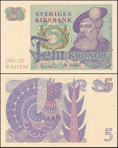 SZWECJA 5 KRONOR 1981, litera DZ po dacie Pick 51d