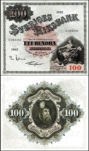 SZWECJA 100 KRONOR 1962 Pick 48d