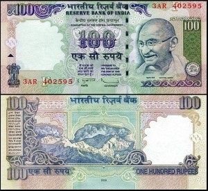 INDIE, 100 RUPEES 2009 litera F, Pick 98u