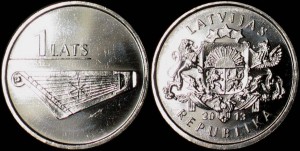 Łotwa, 1 Lats 2013, Harfa, KM 142, stan I