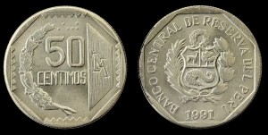 Peru, 50 Centimos 1991, KM 307.1, stan I 