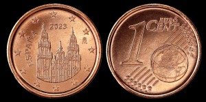 Euro-Hiszpania, 1 Cent 2023 Katedra w Santiago de Compostella, KM 1144, stan I  