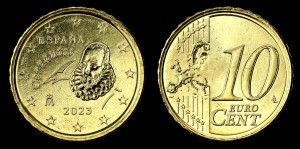 Euro-Hiszpania, 10 Cents 2023 Portret Cervantesa, KM 1147, stan I  