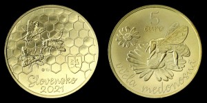 Euro-Słowacja, 5 Euro 2021 , Zwierzęta - Pszczoła
