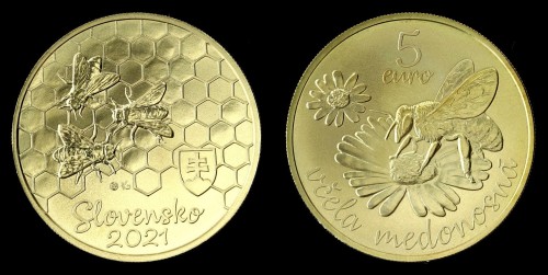 słowacja 5 euro 2021 pszczoła.jpeg