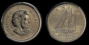 Kanada, 10 Cents 2005P, KM 492, stan I